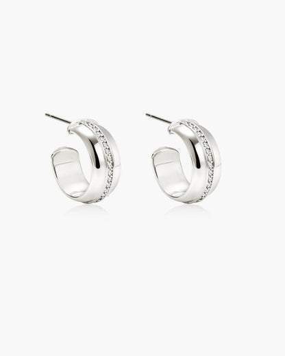 Vice Hoop Earrings in Silver