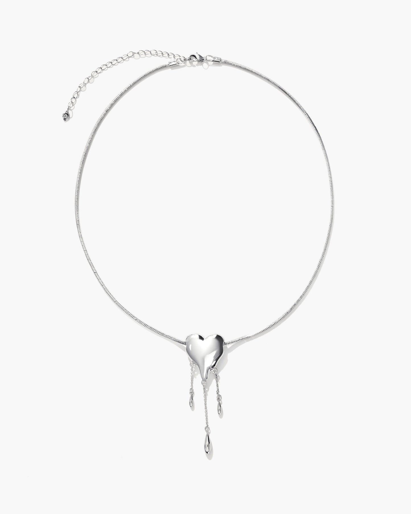 Venom¡¯s Golden Drip Heart Necklace in Silver