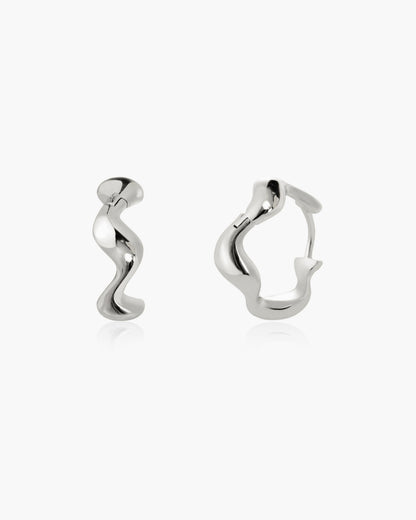 Gold Wave Hoop Earrings